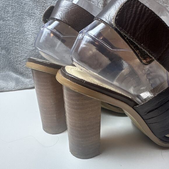 Charles By Charles David Jesse Ankle Strap Sandal Brown Leather Boho Size 7.5 - Picture 15 of 16